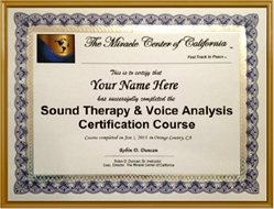 Sound Therapy and Voice Analysis Training Certificate